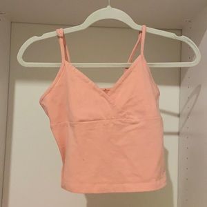 pink cross crop top